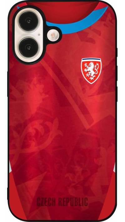 iPhone 16 Case Hülle - Silikon schwarz Tschechische Republik personalisierbares Fussballtrikot