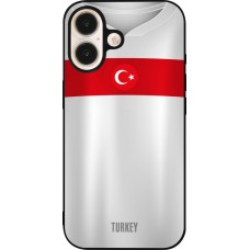 iPhone 16 Case Hülle - Silikon schwarz Türkei personalisierbares Fussballtrikot