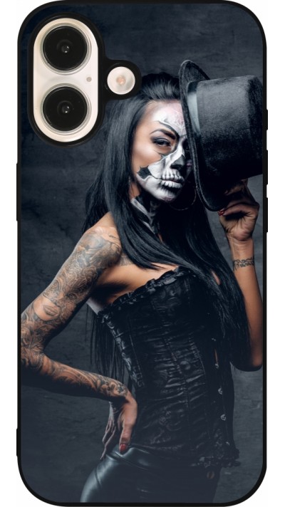 iPhone 16 Case Hülle - Silikon schwarz Halloween 22 Tattooed Girl iPhone 16 Case Hülle - Silikon schwarz Halloween 22 Tattooed Girl