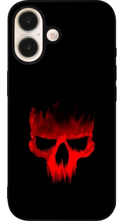 iPhone 16 Case Hülle - Silikon schwarz Halloween 2023 scary skull iPhone 16 Case Hülle - Silikon schwarz Halloween 2023 scary skull
