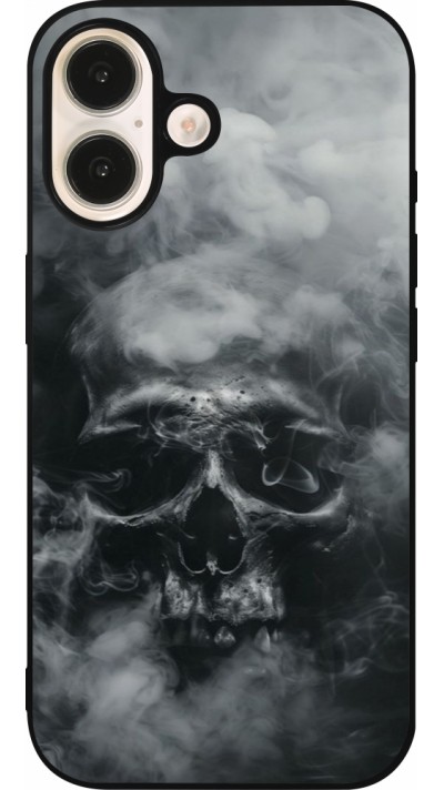 iPhone 16 Case Hülle - Silikon schwarz Halloween 2024 smoky skull iPhone 16 Case Hülle - Silikon schwarz Halloween 2024 smoky skull