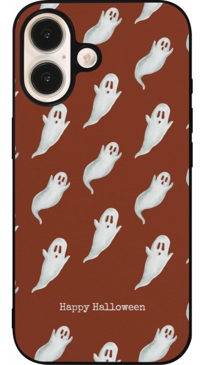 iPhone 16 Case Hülle - Silikon schwarz Halloween 2025 Pattern of ghosts iPhone 16 Case Hülle - Silikon schwarz Halloween 2025 Pattern of ghosts