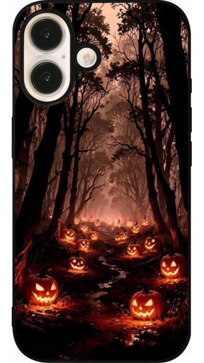iPhone 16 Case Hülle - Silikon schwarz Halloween 2025 Road of Terrifying Pumpkins iPhone 16 Case Hülle - Silikon schwarz Halloween 2025 Road of Terrifying Pumpkins