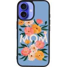 iPhone 16 Case Hülle - Silikon schwarz Mom 2026 Flowers
