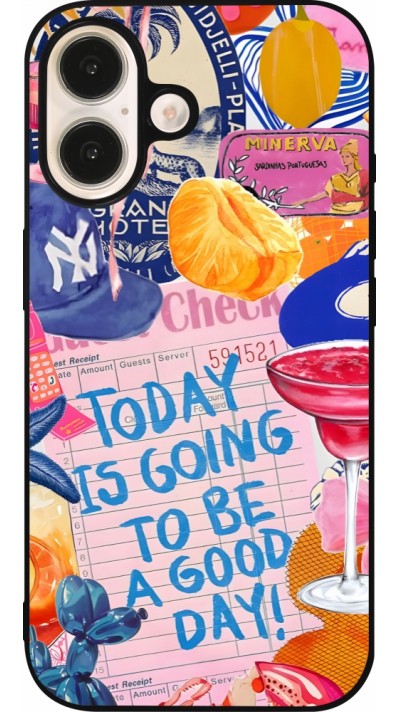 Coque iPhone 16 - Silicone rigide noir Preppy Today is Going to be a good day Coque iPhone 16 - Silicone rigide noir Preppy Today is Going to be a good day