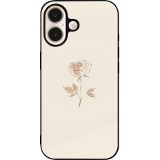 Coque iPhone 16 - Silicone rigide noir Sable Rose Minimaliste
