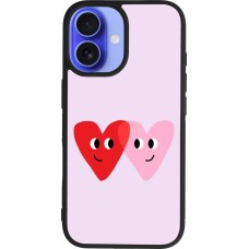 Coque iPhone 16 - Silicone rigide noir Saint Valentines Day 26 Heart