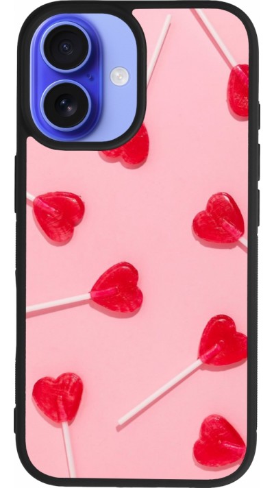 iPhone 16 Case Hülle - Silikon schwarz Saint Valentines Day 26 Lollipop