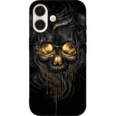 Coque iPhone 16 - Silicone rigide noir Skull 02