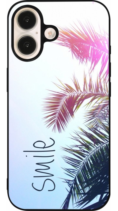 Coque iPhone 16 - Silicone rigide noir Smile 05 Coque iPhone 16 - Silicone rigide noir Smile 05