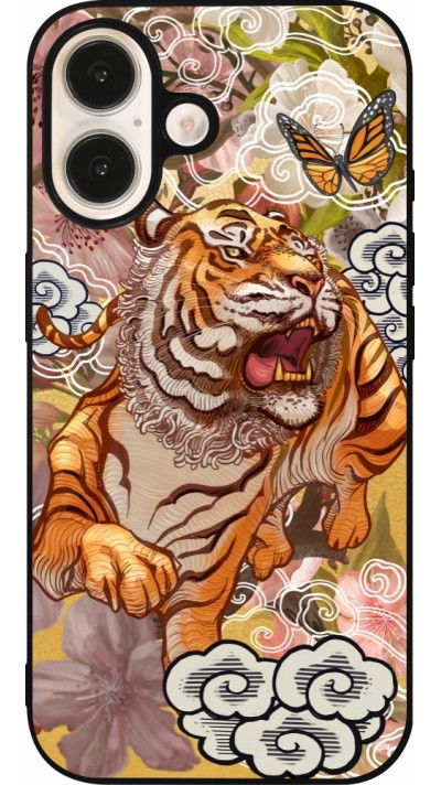 iPhone 16 Case Hülle - Silikon schwarz Spring 23 japanese tiger