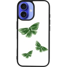 Coque iPhone 16 - Silicone rigide noir Butterflies 2026
