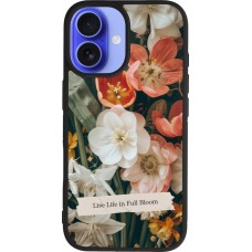 Coque iPhone 16 - Silicone rigide noir Full Bloom 2026