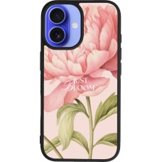 Coque iPhone 16 - Silicone rigide noir Just Bloom 2026