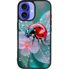 Coque iPhone 16 - Silicone rigide noir Ladybird in bloom 2026