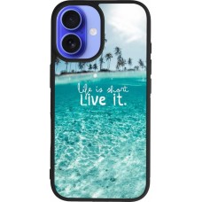 Coque iPhone 16 - Silicone rigide noir Summer 18 24
