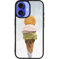 Coque iPhone 16 - Silicone rigide noir Summer 2025 Cornet