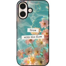iPhone 16 Case Hülle - Silikon schwarz Summer 2025 Grow with the flow