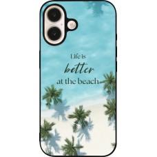iPhone 16 Case Hülle - Silikon schwarz Summer 2025 Life is better at the beach