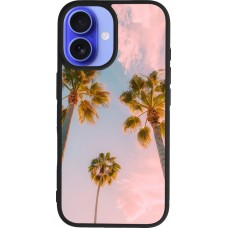 iPhone 16 Case Hülle - Silikon schwarz Summer 2025 Palmiers
