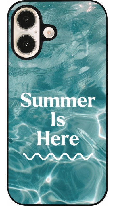 Coque iPhone 16 - Silicone rigide noir Summer 2025 Summer is here