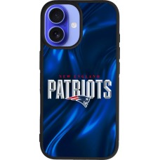 Coque iPhone 16 - Silicone rigide noir Super Bowl 26 Patriots 2