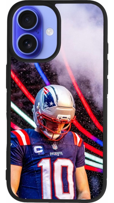 Coque iPhone 16 - Silicone rigide noir Super Bowl 26 Patriots 3