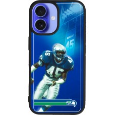 Coque iPhone 16 - Silicone rigide noir Super Bowl 26 Seattle 1
