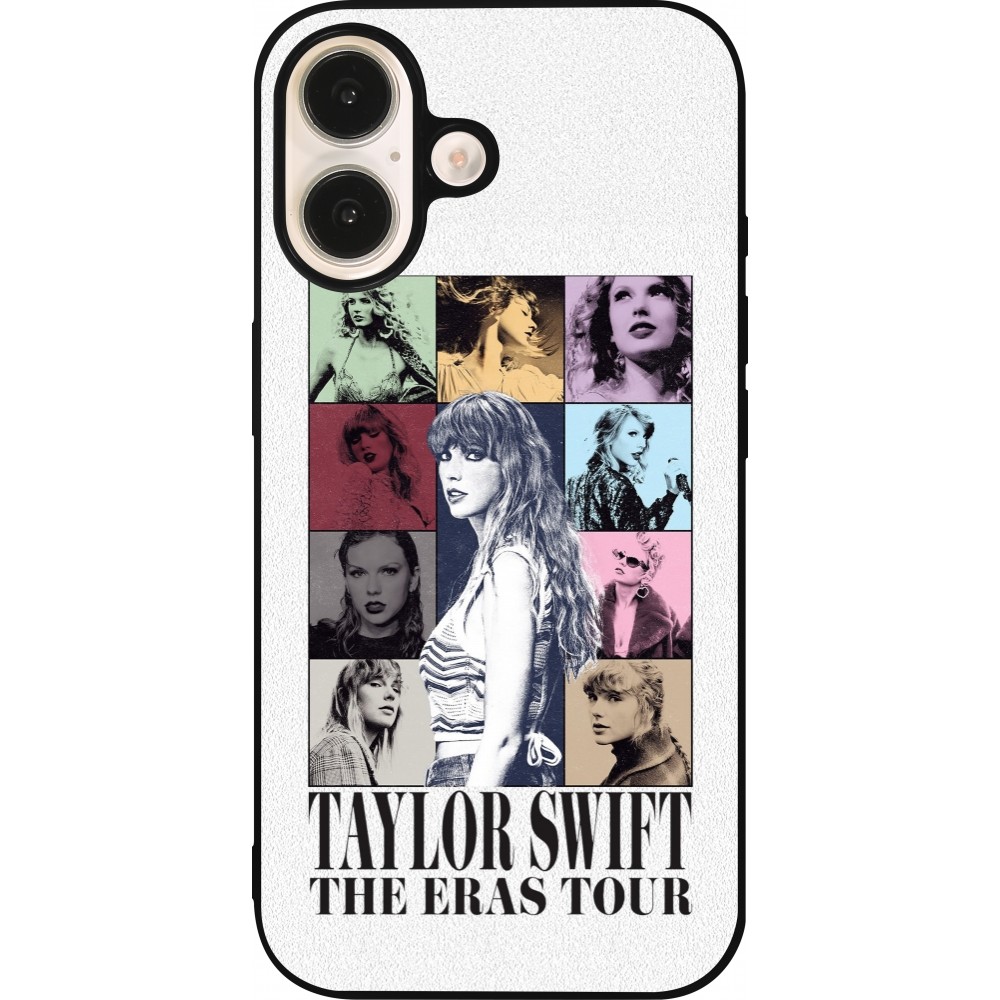 Coque iPhone 16 - Silicone rigide noir Taylor Swift The Eras Tour
