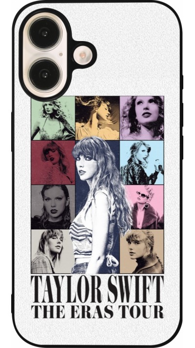 Coque iPhone 16 - Silicone rigide noir Taylor Swift The Eras Tour