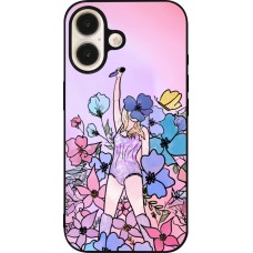 iPhone 16 Case Hülle - Silikon schwarz Taylor Swift Sketch - Pink