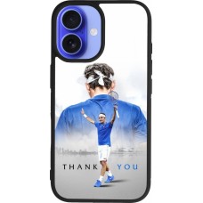 Coque iPhone 16 - Silicone rigide noir Thank you Roger