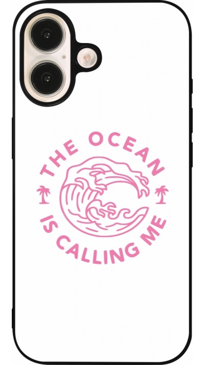 Coque iPhone 16 - Silicone rigide noir The Ocean is calling me