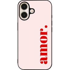iPhone 16 Case Hülle - Silikon schwarz Valentine 2024 amor