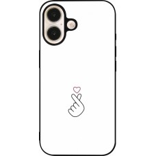 Coque iPhone 16 - Silicone rigide noir Valentine 2024 heat by Millennials