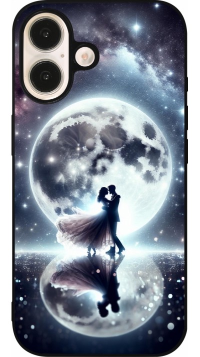 Coque iPhone 16 - Silicone rigide noir Valentine 2024 Love under the moon Coque iPhone 16 - Silicone rigide noir Valentine 2024 Love under the moon