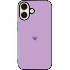 iPhone 16 Case Hülle - Silikon schwarz Valentine 2023 purpule single heart