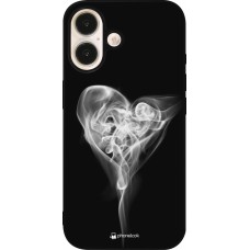 Coque iPhone 16 - Silicone rigide noir Valentine 2022 Black Smoke