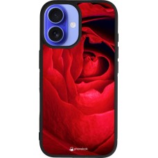 Coque iPhone 16 - Silicone rigide noir Valentine 2022 Rose