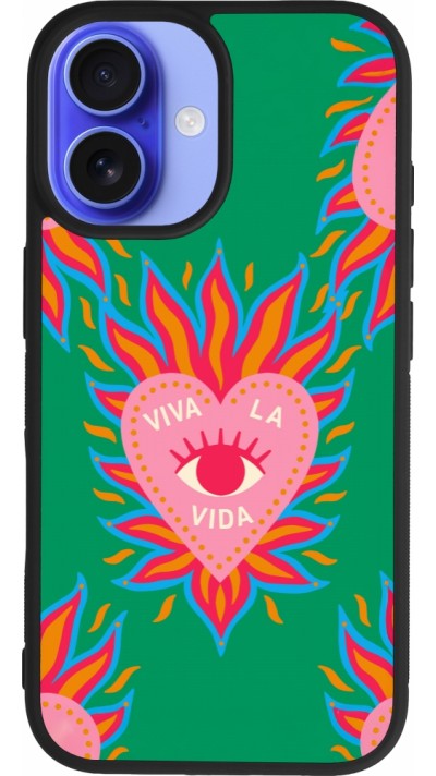 Coque iPhone 16 - Silicone rigide noir Viva la vida 2026