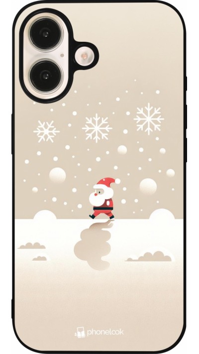 iPhone 16 Case Hülle - Silikon schwarz Weihnachten 2023 Minimalistischer Weihnachtsmann