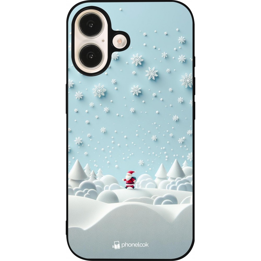 iPhone 16 Case Hülle - Silikon schwarz Weihnachten 2023 Kleiner Vater Schneeflocke