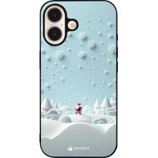 iPhone 16 Case Hülle - Silikon schwarz Weihnachten 2023 Kleiner Vater Schneeflocke