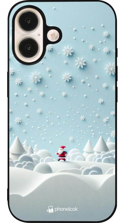 iPhone 16 Case Hülle - Silikon schwarz Weihnachten 2023 Kleiner Vater Schneeflocke
