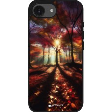 iPhone 16e Case Hülle - Silikon schwarz Herbstlicher goldener Glanz