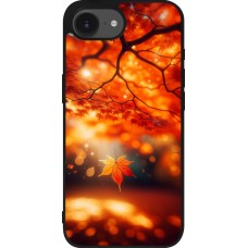 iPhone 16e Case Hülle - Silikon schwarz Herbst Magisch Orange