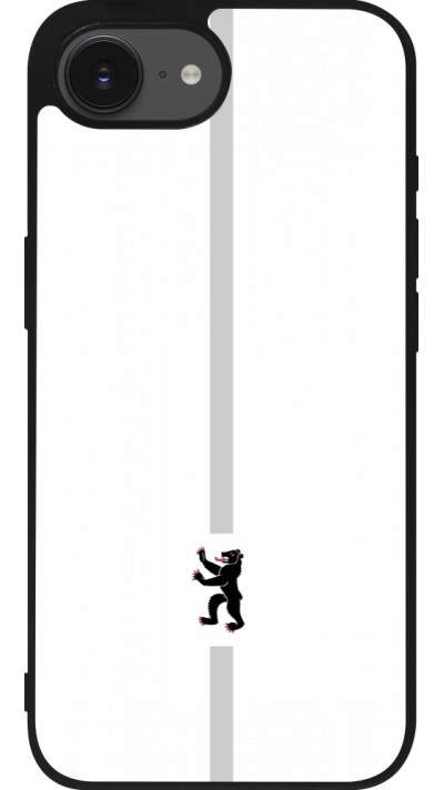 Coque iPhone 16e - Silicone rigide noir Canton AI blanc