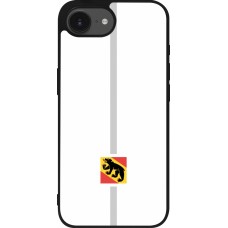 Coque iPhone 16e - Silicone rigide noir Canton BE blanc