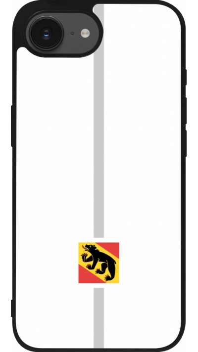 Coque iPhone 16e - Silicone rigide noir Canton BE blanc