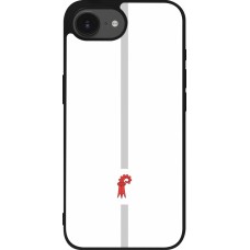 Coque iPhone 16e - Silicone rigide noir Canton BL blanc